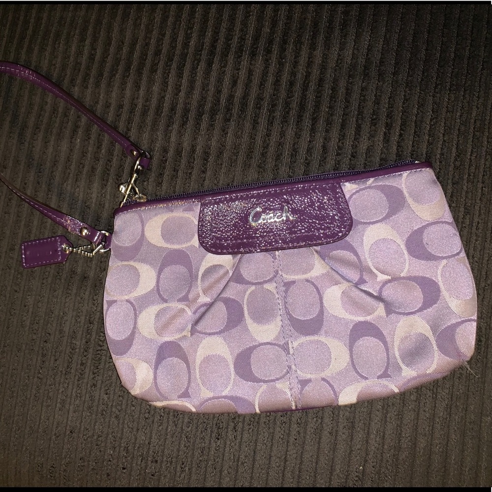 Purple Coach wristlet